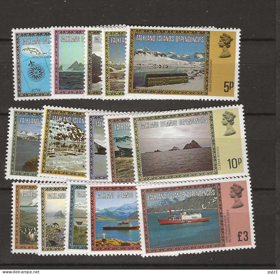 1980 MNH Falkland Islands Dependencies Mi 72-92 I (no Year) Postfris** - Falklandinseln