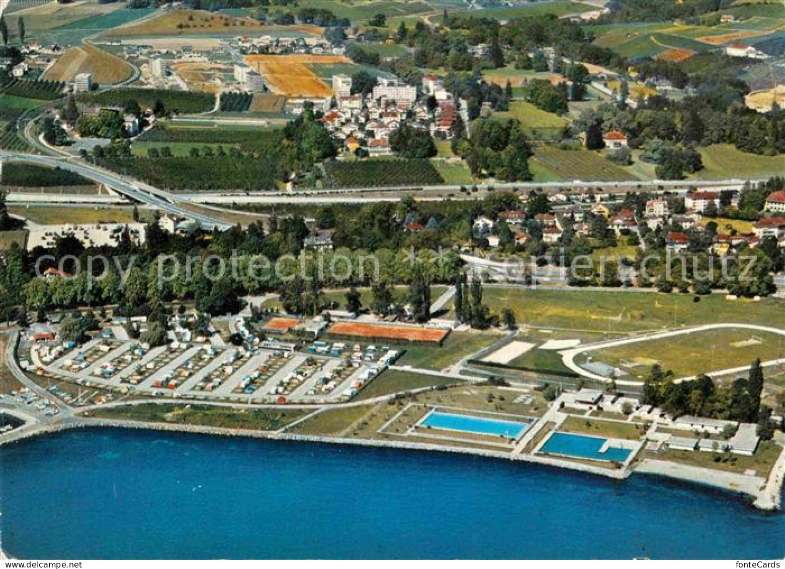 12842378 Morges Vue Aerienne Camping Piscine  Morges - Altri & Non Classificati