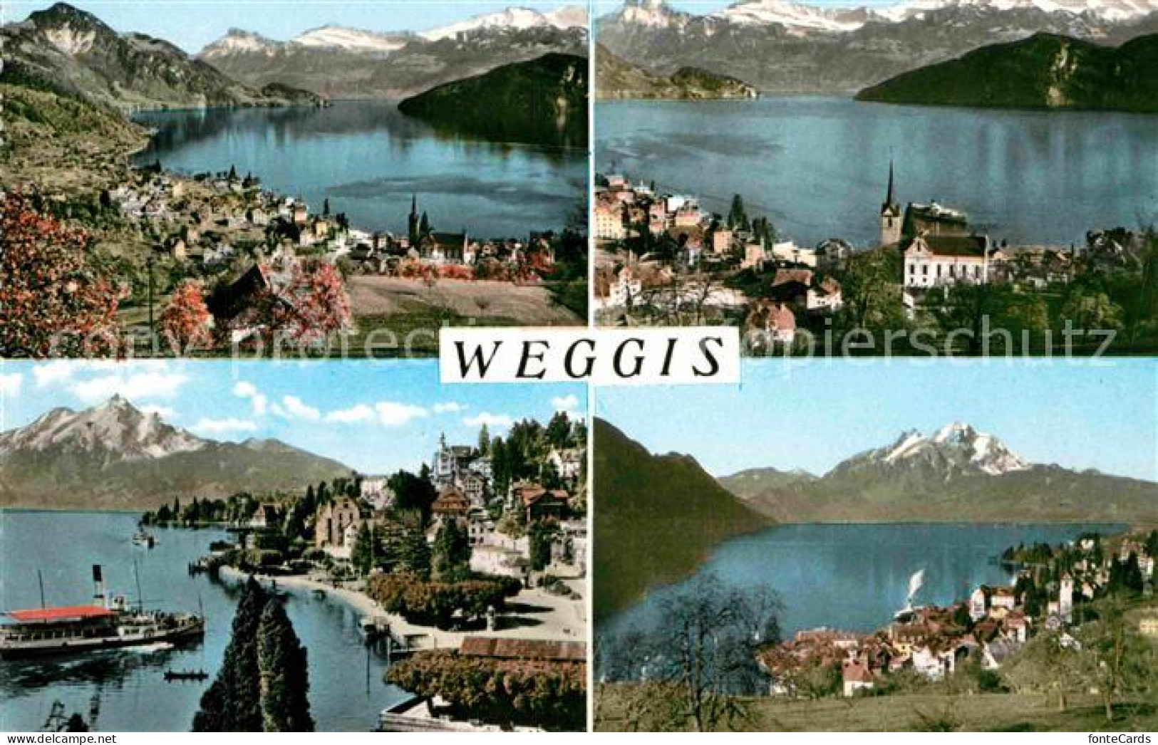 12842032 Weggis Vierwaldstaettersee Teilansichten Mit Alpenpanorama Weggis - Autres & Non Classés