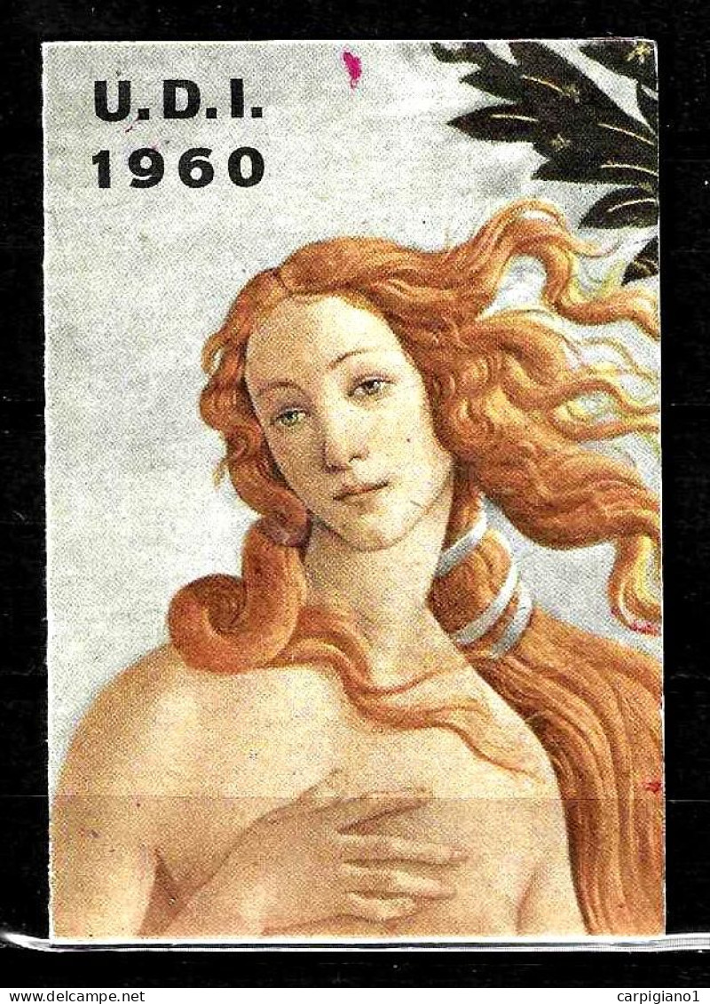 1960 Tessera Dell'U.D.I. Unione Donne Italiane (Venere Del Botticelli) - Cartes De Membre