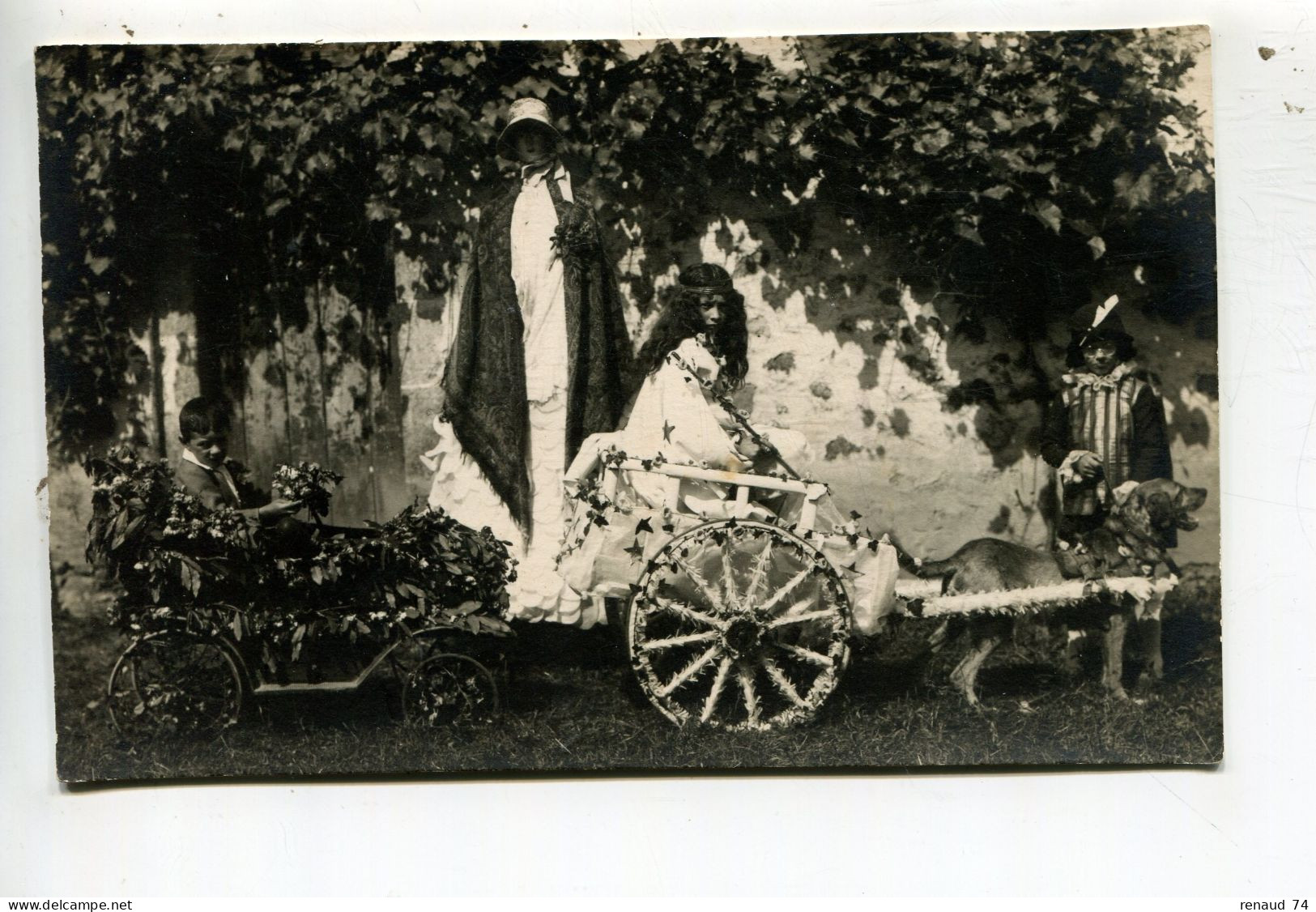 Gourgé Voiture à Chien Carte Photo Fête Des écoles 1927 - Bressuire