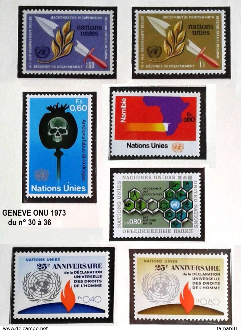 ONU Genève Années Complètes 1969-1979 1980 -1989 1990 1991 1992 1993 1994 1995 1996 1997 1998 1999 2000 - Unused Stamps