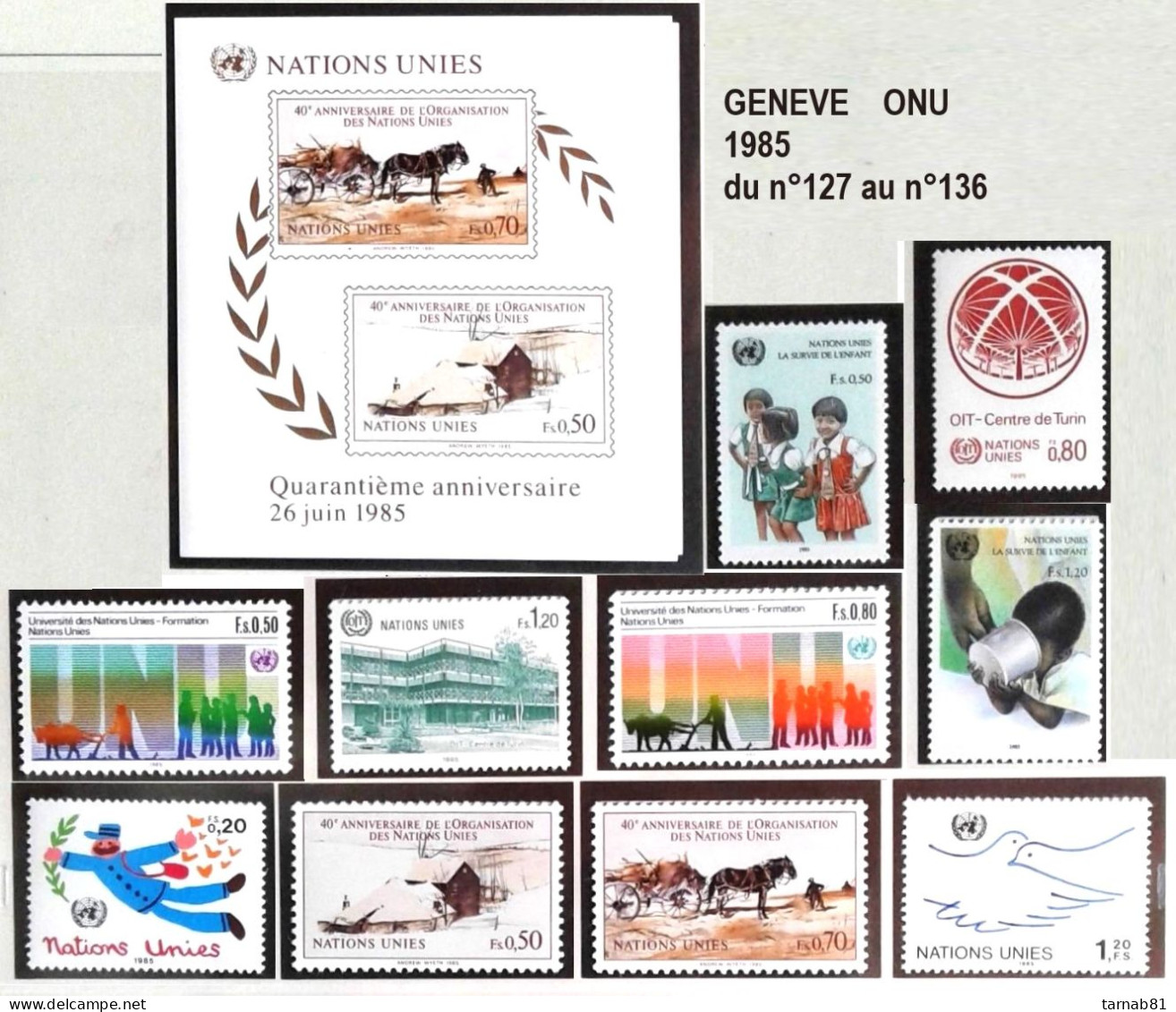 ONU Genève années complètes 1969-1979 1980 -1989 1990 1991 1992 1993 1994 1995 1996 1997 1998 1999 2000