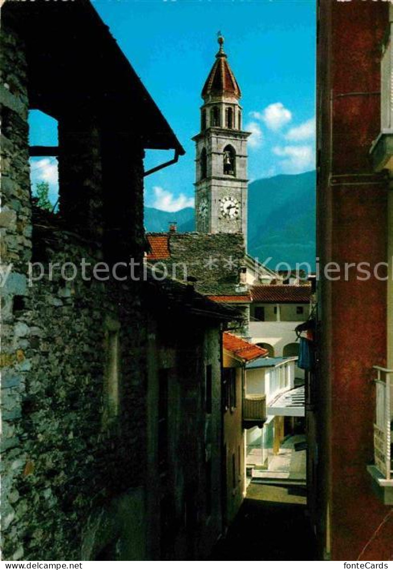 12837208 Ascona Lago Maggiore Motivo Rustico Dorfidyll Gasse Kirche Ascona Lago  - Sonstige & Ohne Zuordnung