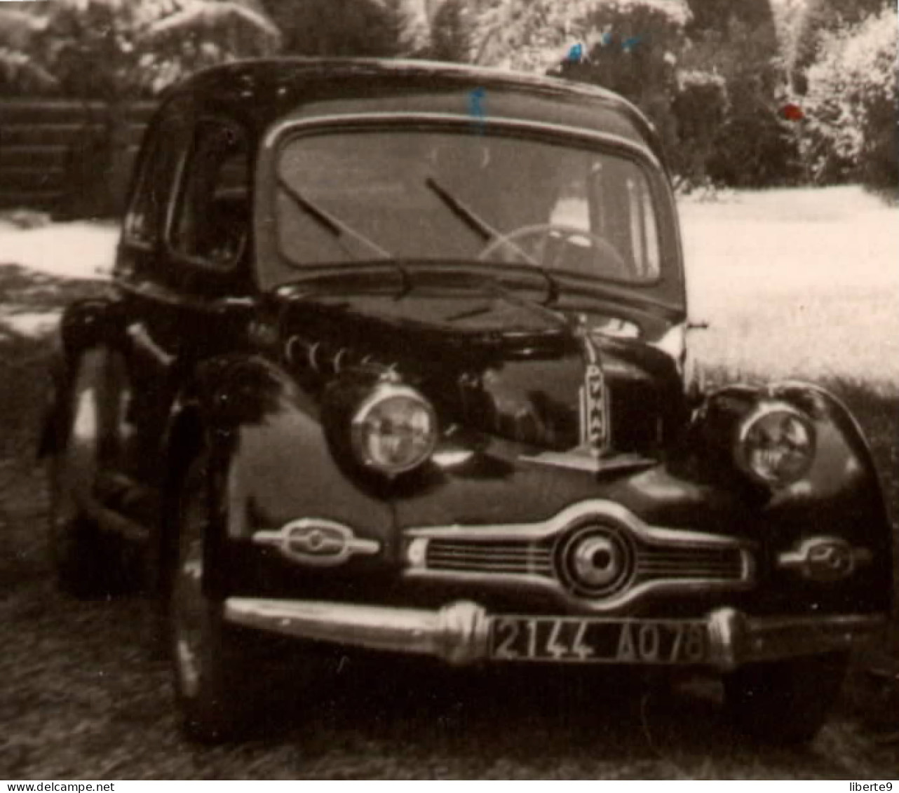 Automobile à Cussay 1949  Photo 6.5x9.5cm - Automobiles