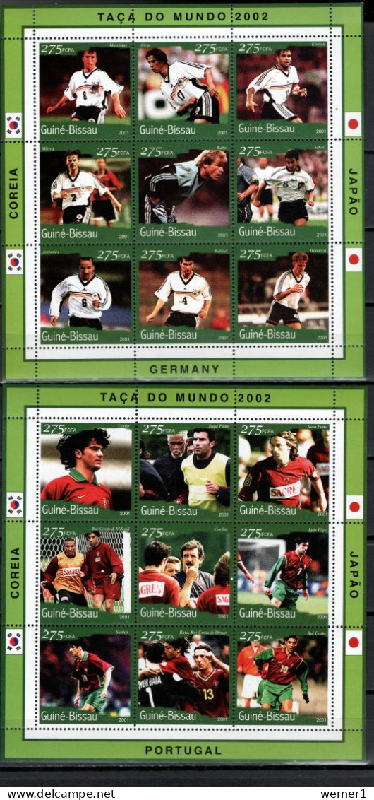 Guinea-Bissau 2001 Football Soccer World Cup Set Of 6 Sheetlets MNH - 2002 – Zuid-Korea / Japan