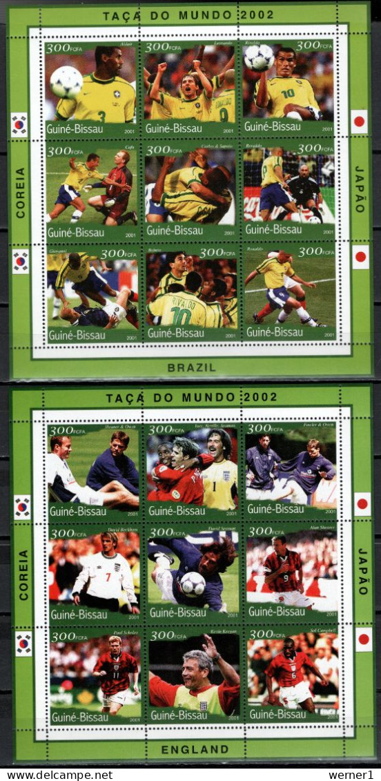 Guinea-Bissau 2001 Football Soccer World Cup Set Of 6 Sheetlets MNH - 2002 – Corée Du Sud / Japon