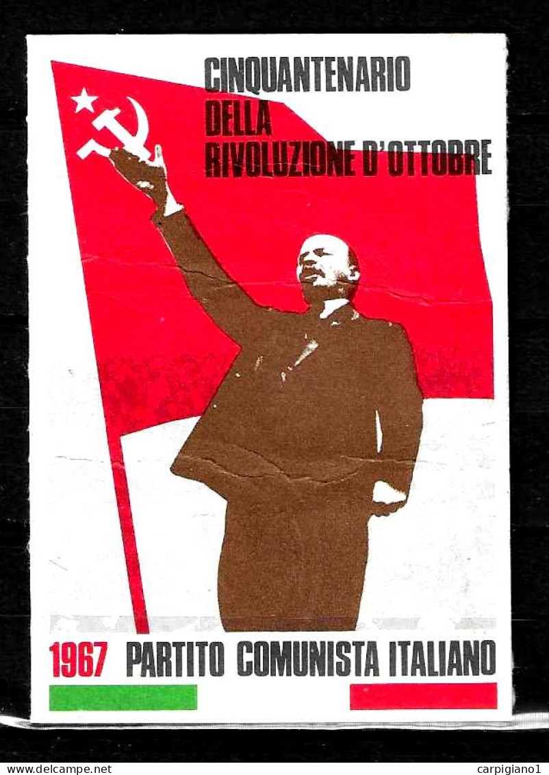 1967 Tessera PCI Partito Comunista Italiano Con Timbro E Bollino - Cinquantenario Rivoluzione D'Ottobre - Historical Documents