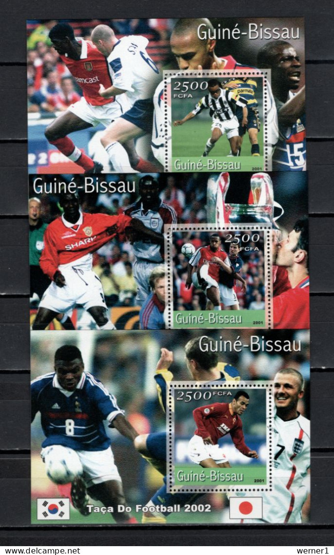 Guinea-Bissau 2001 Football Soccer World Cup 3 S/s MNH - 2002 – Corée Du Sud / Japon