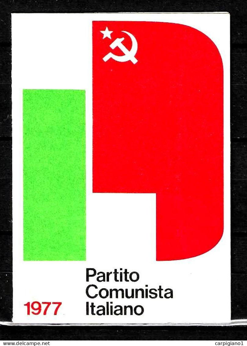1977 Tessera PCI Partito Comunista Italiano Con Timbri E Bollini - Documents Historiques