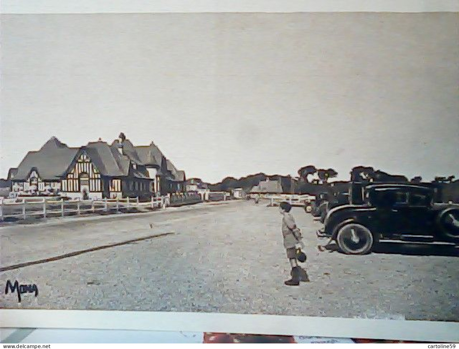 FRANCE 76 - DIEPPE - POURVILLE - GOLF CLUB De DIEPPE -ANIMEE AUTO CAR VOITURE AUTOMOBILE  OLD N1930  JV6291 RARE - Dieppe