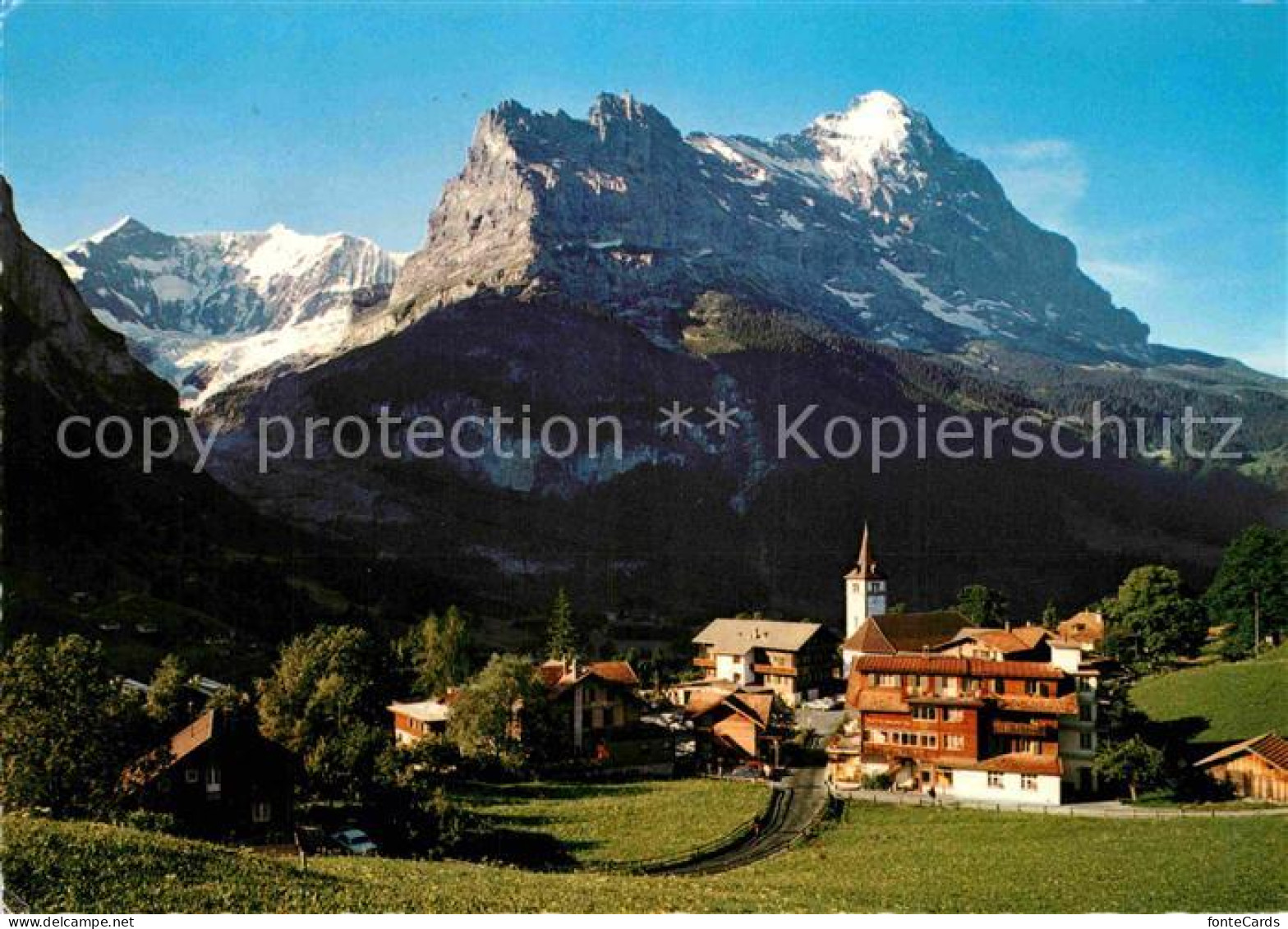 12819011 Grindelwald Mit Fiescherhoerner Eiger Grindelwald - Autres & Non Classés