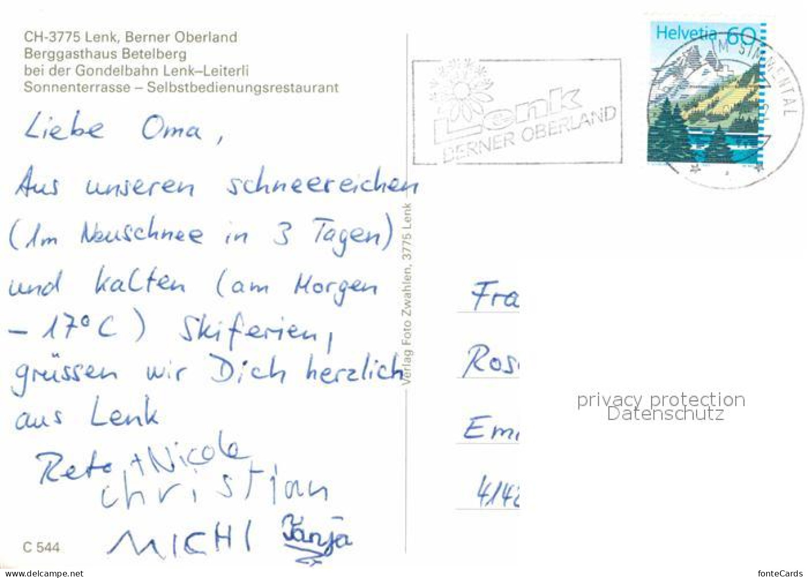 12814048 Lenk Simmental Berghaus Betelberg Gondelbahn Leiterli Lenk Simmental - Autres & Non Classés