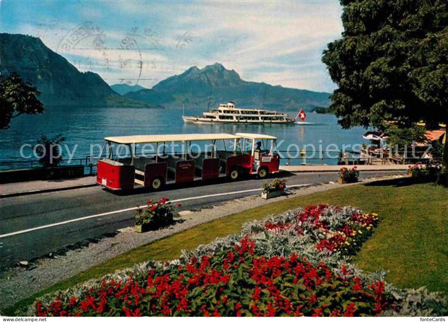 12814013 Weggis Vierwaldstaettersee Lidobus Mit Pilatus Weggis - Sonstige & Ohne Zuordnung