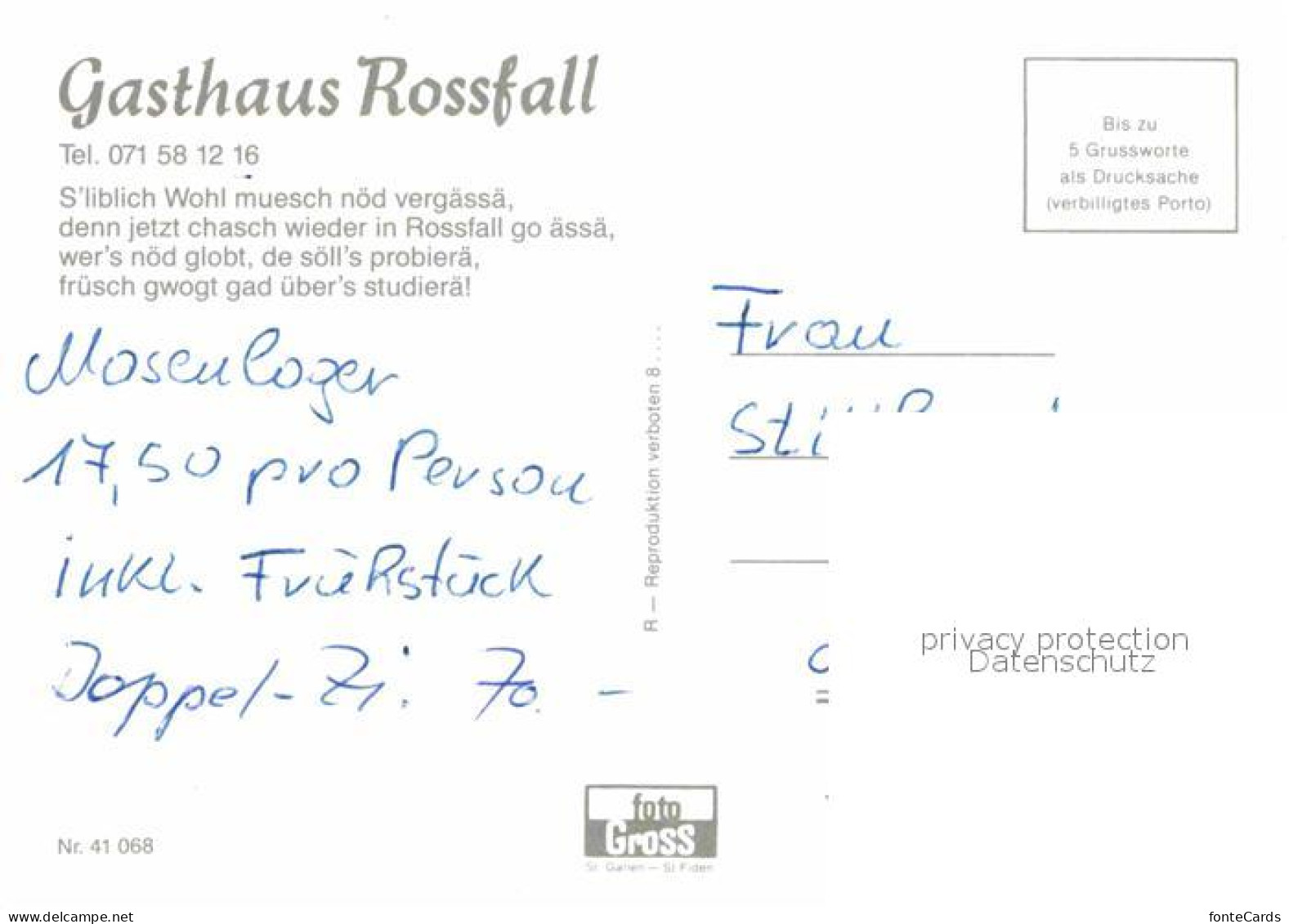12813941 Urnaesch AR Gasthaus Rossfall Urnaesch - Altri & Non Classificati