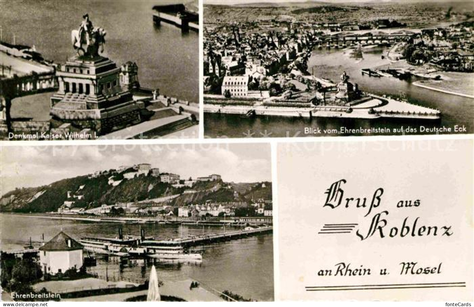 12813820 Koblenz AG Fliegeraufnahme Denkmal Kaiser Wilhelm I Deutsches Eck Koble - Otros & Sin Clasificación