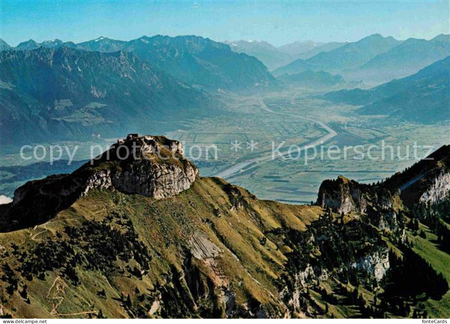 12812332 Hoher Kasten Fliegeraufnahme Rheintal Drei Schwestern Falknis Calanda   - Autres & Non Classés