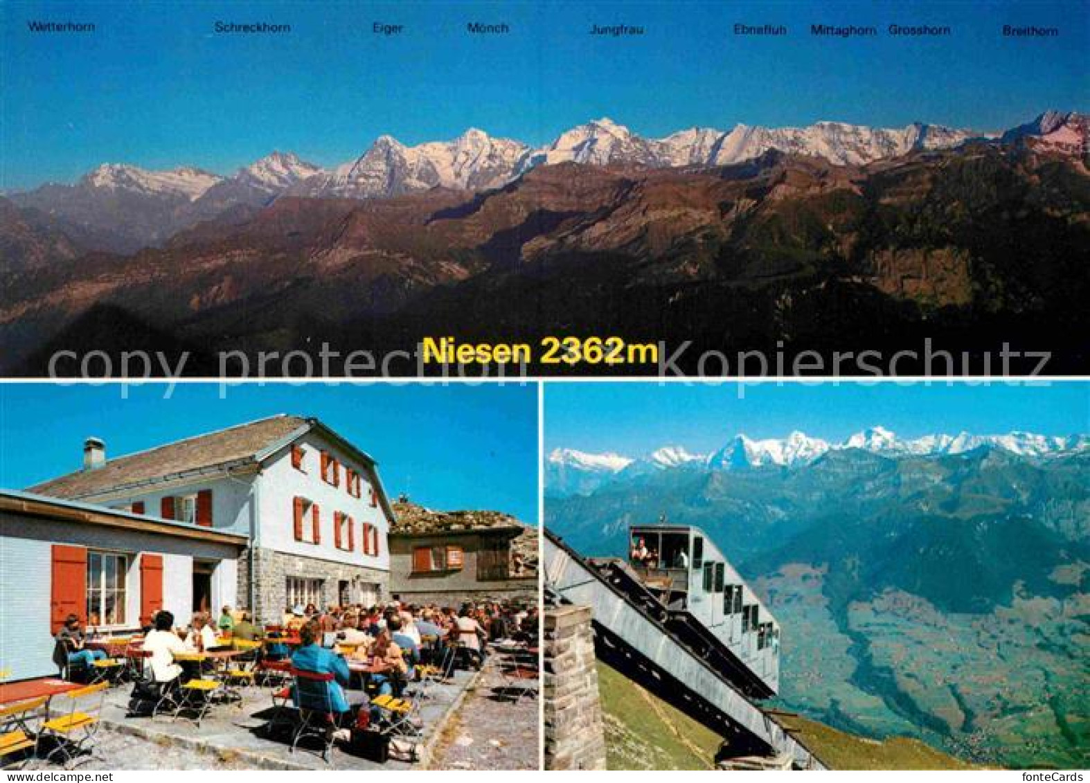 12811361 Niesen Kulm Abendrot Zahnradbahn Jungfrau Niesen Kulm - Autres & Non Classés