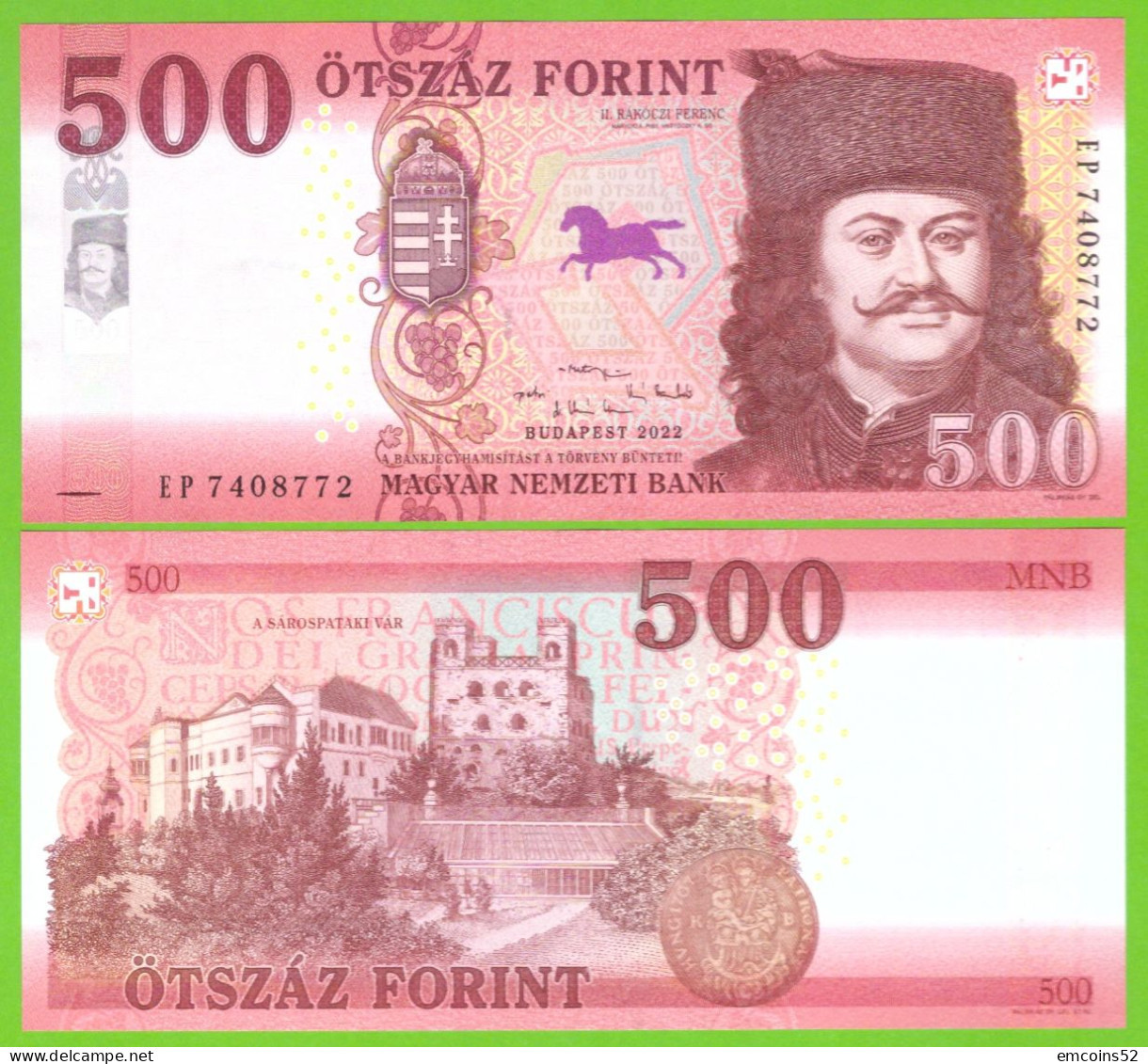 HUNGARY 500 FORINT 2022 P-W202  UNC - Ungarn