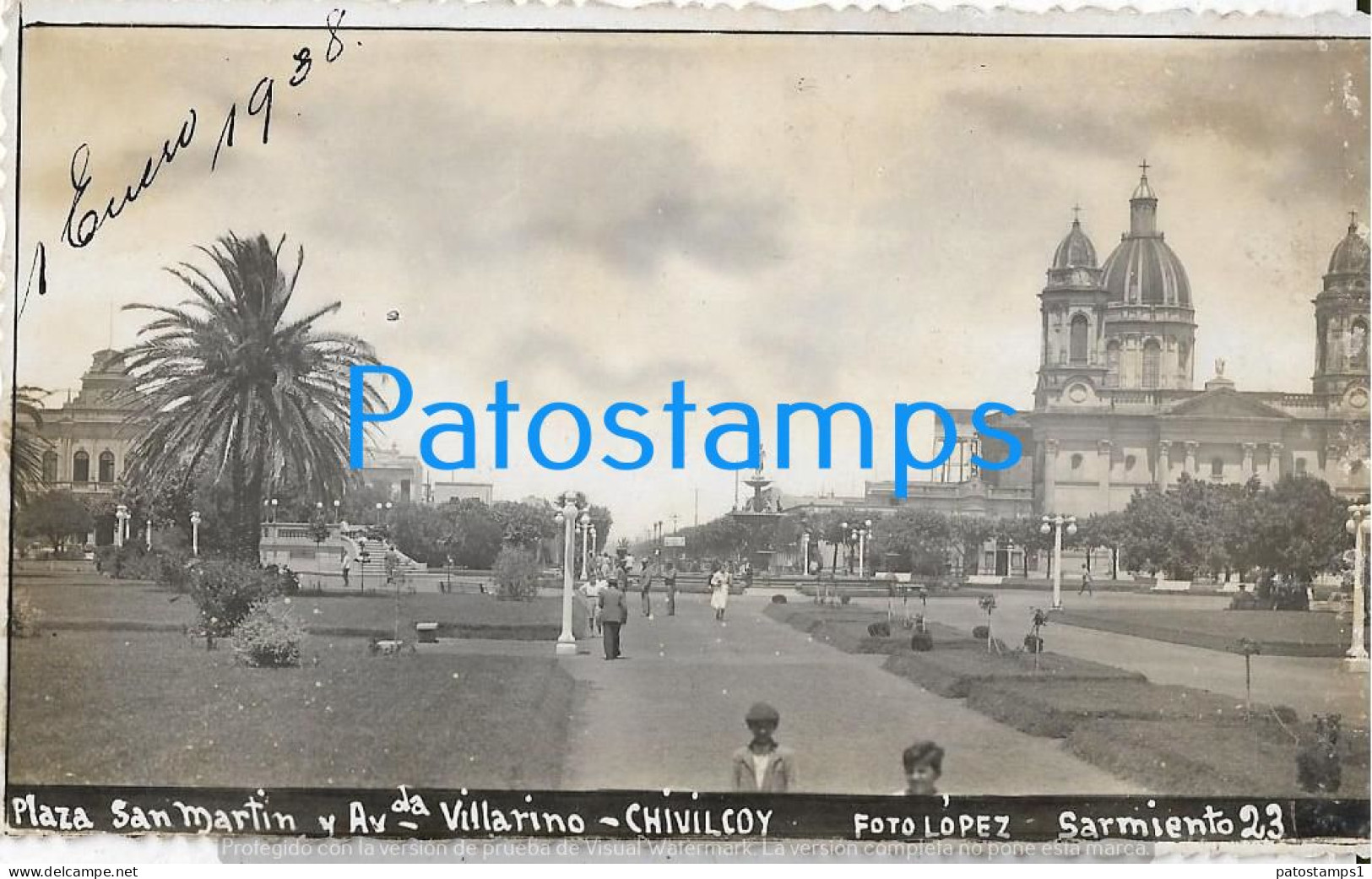 227783 ARGENTINA BUENOS AIRES CHIVILCOY PLAZA SAN MARTIN Y AV VILLARINO POSTAL POSTCARD - Argentinië