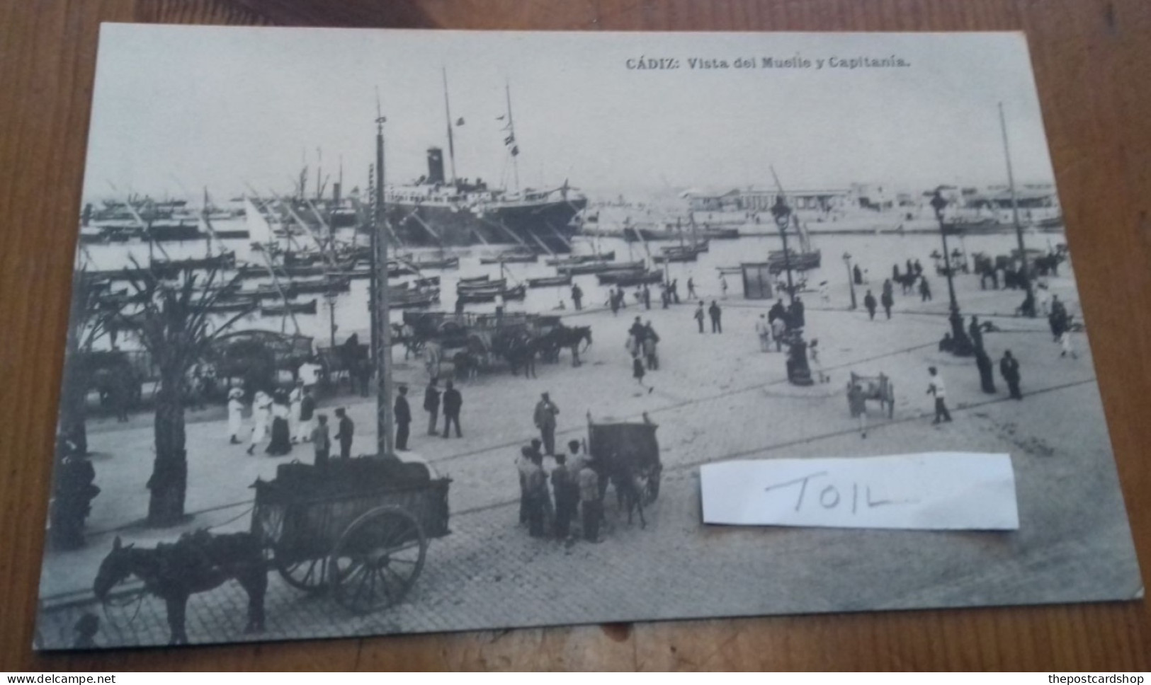 SPAIN ESPAÑA CADIZ ANDALUCIA VISTA DEL MUELLE Y CAPITANIA RAILROAD & SHIP POSTCARD UNUSED - Cádiz