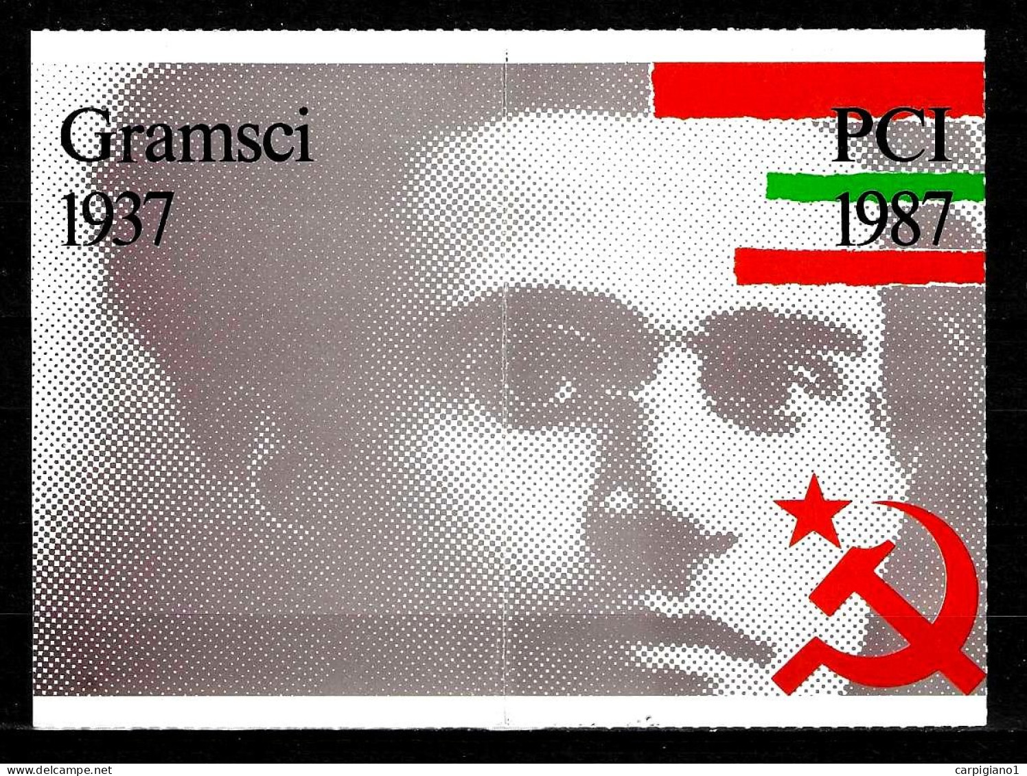 1987 Tessera PCI Partito Comunista Italiano Con Timbro E 2 Bollini - 50° Morte Di Antonio Gramsci - Historical Documents