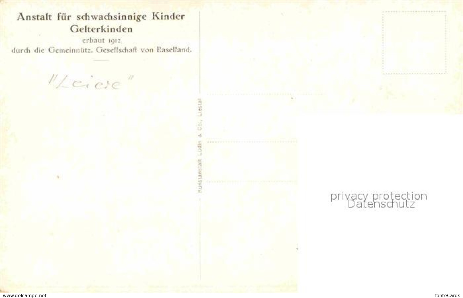 12805882 Gelterkinden Anstalt Fuer Schwachsinnige Kinder  Gelterkinden - Otros & Sin Clasificación