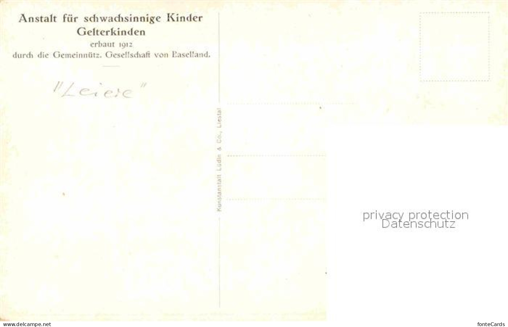 12805882 Gelterkinden Anstalt Fuer Schwachsinnige Kinder  Gelterkinden - Other & Unclassified