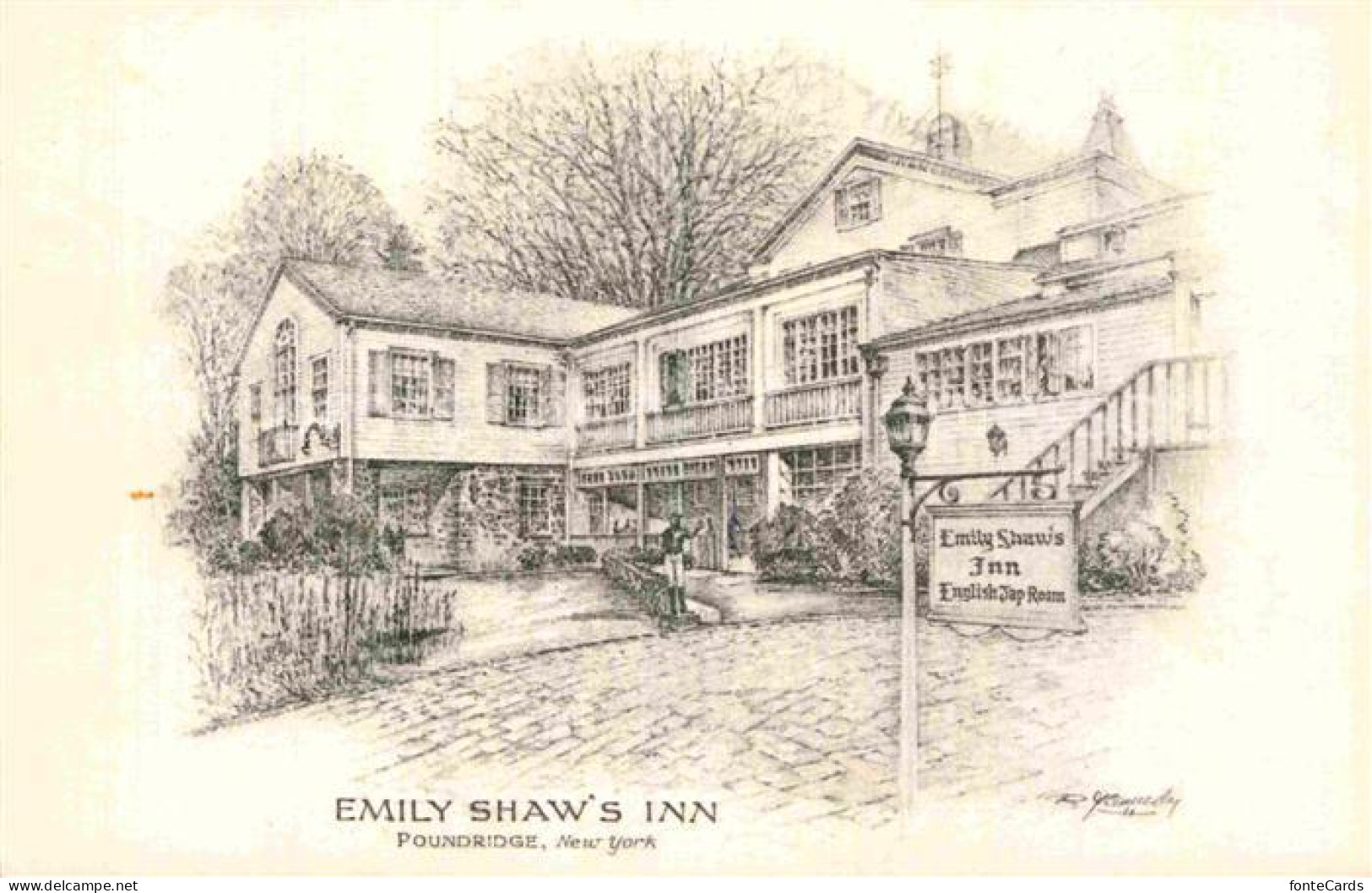 12805218 Pound_Ridge Emily Shaws Inn Kuenstlerkarte  - Andere & Zonder Classificatie