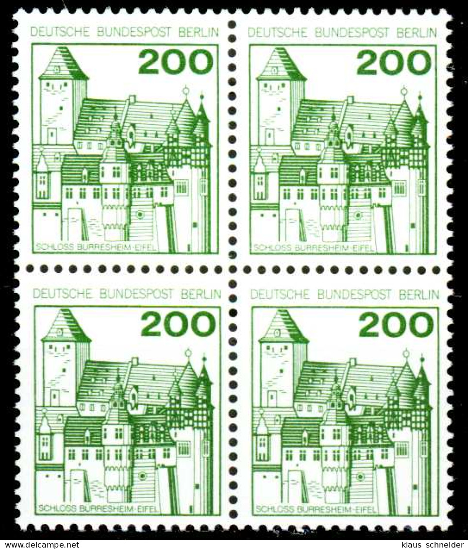 BERLIN DS BURGEN U. SCHLÖSSER Nr 540 Postfrisch VIERERB S059CFA - Unused Stamps