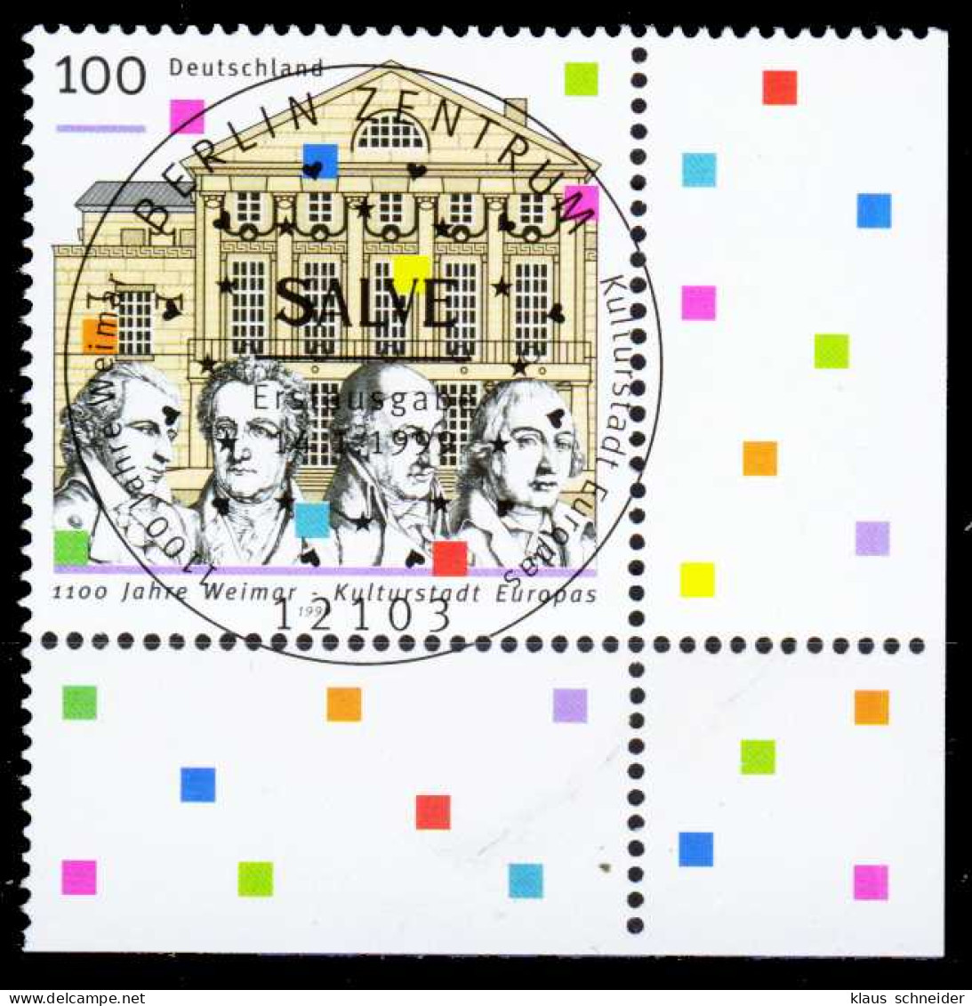 BRD BUND 1999 Nr 2028I ESST Zentrisch Gestempelt ECKE-URE X2CBCE2 - Used Stamps
