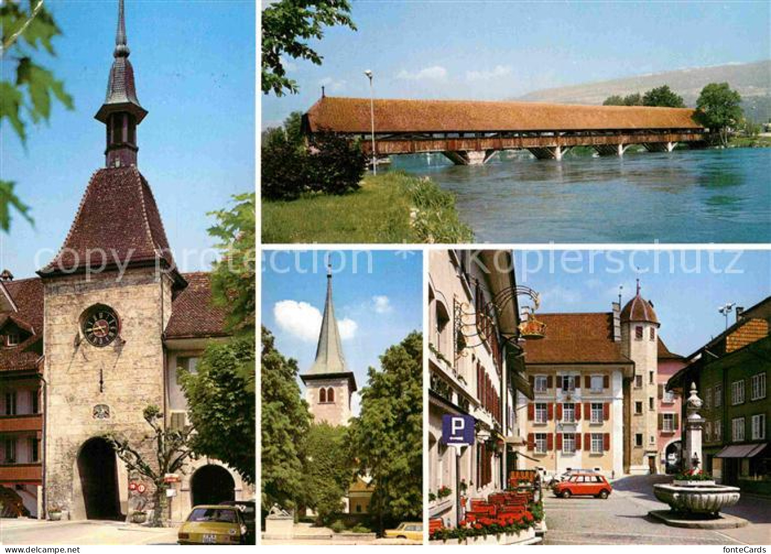 12801994 Wangen Aare Zeitglockenturm Brunnen Holzbruecke Wangen Aare - Other & Unclassified