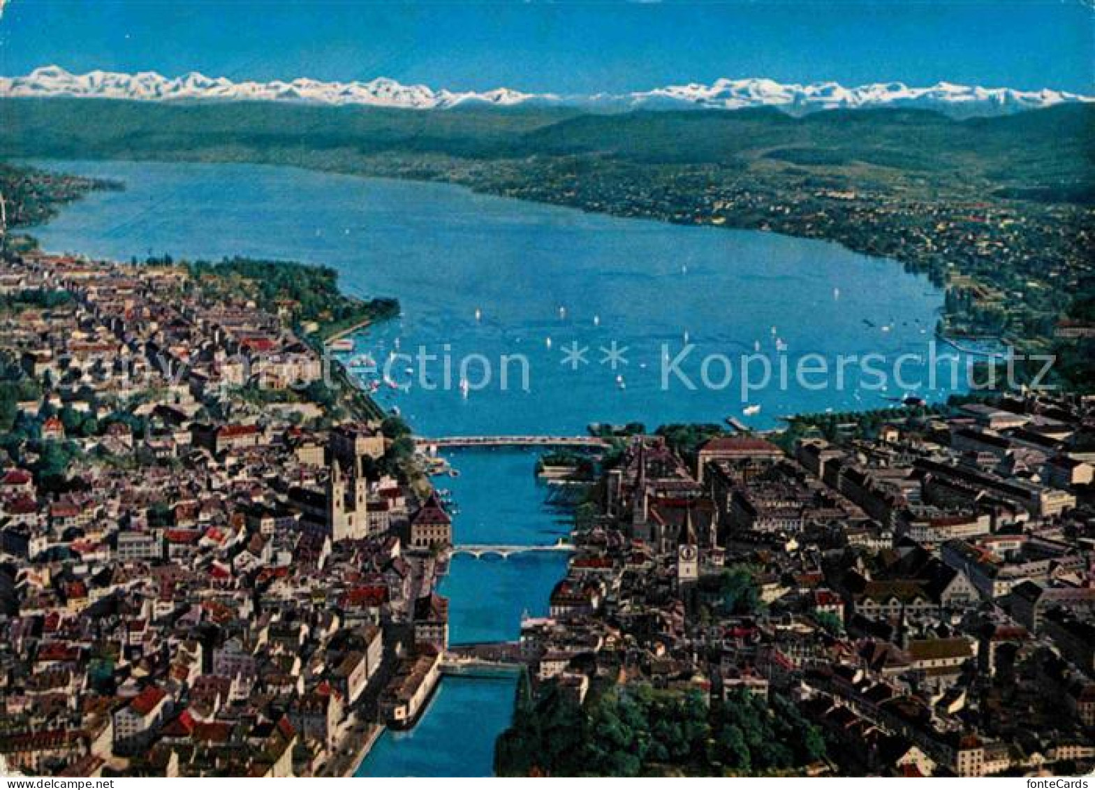 12801984 Zuerich ZH Mit Zuerichsee Und Alpen Fliegeraufnahme Zuerich - Altri & Non Classificati
