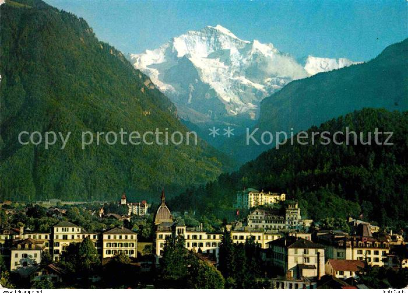 12800972 Interlaken BE Stadtbild Mit Alpen Interlaken - Andere & Zonder Classificatie