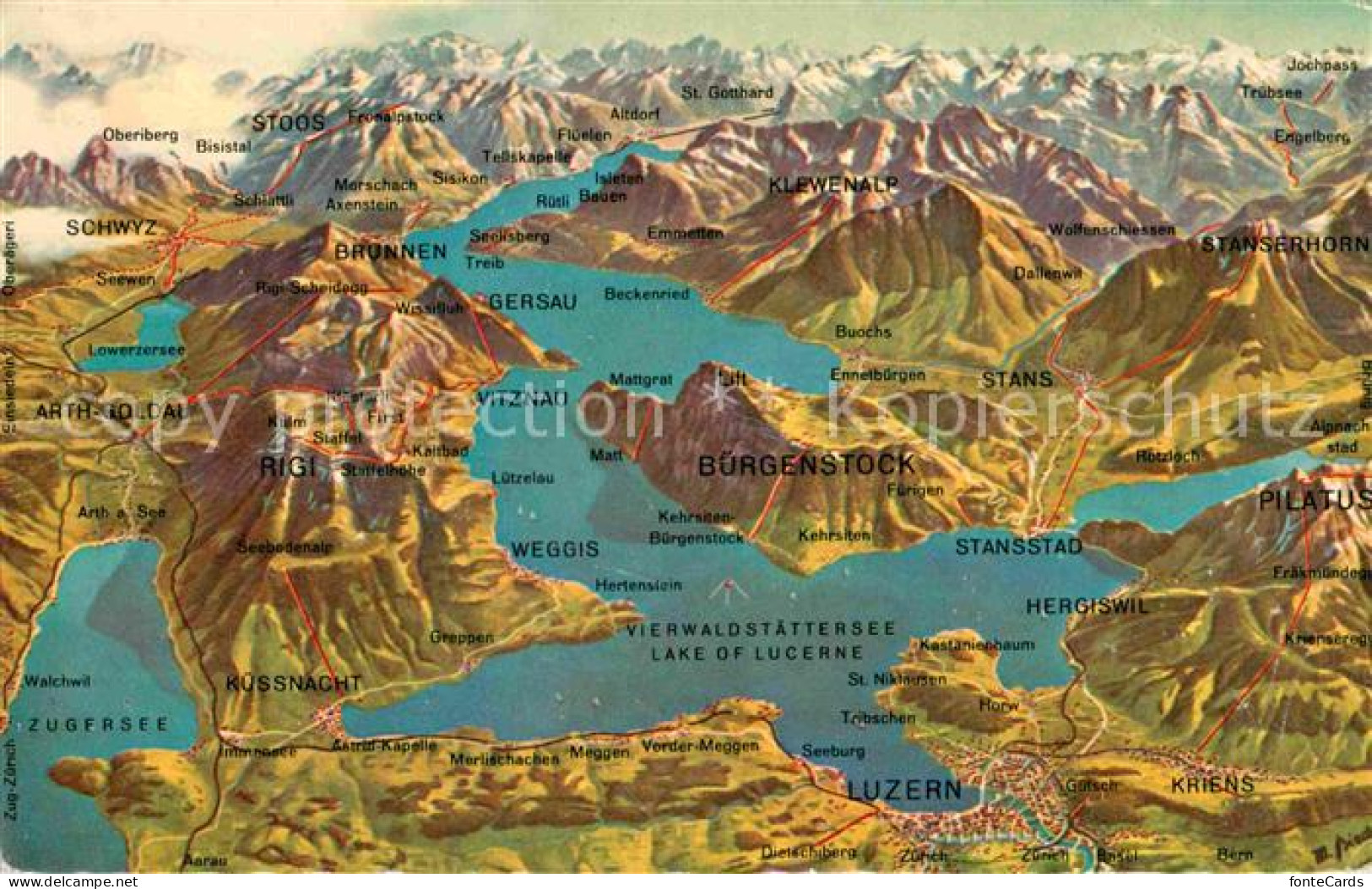 12799254 Vierwaldstaettersee SZ Und Umgebung Alpen Aus Der Vogelperspektive Brun - Autres & Non Classés