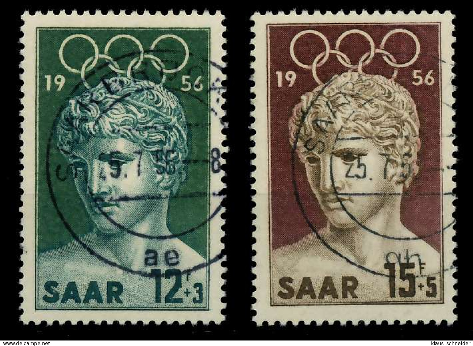 SAARLAND 1956 Nr 371-372 Zentrisch Gestempelt X79CAD6 - Used Stamps