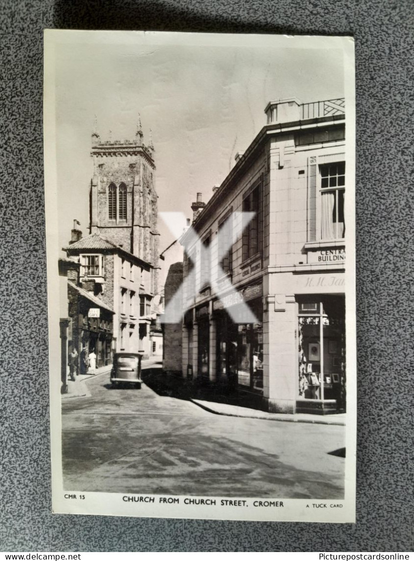 CROMER CHURCH FROM CHURCH STREET OLD R/P POSTCARD NORFOLK - Otros & Sin Clasificación