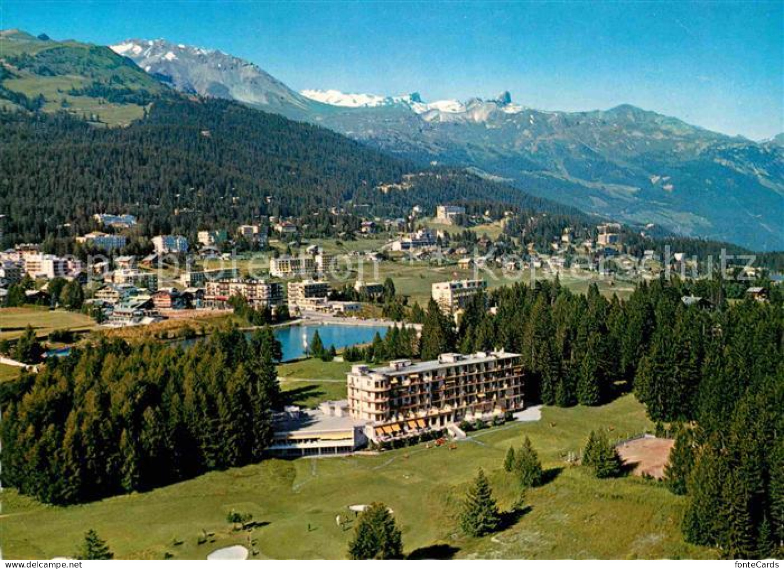 12789920 Crans-sur-Sierre Fliegeraufnahme Hotel Du Golf Crans-sur-Sierre  - Sonstige & Ohne Zuordnung