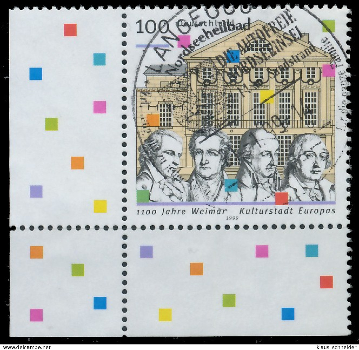 BRD BUND 1999 Nr 2028I Zentrisch Gestempelt ECKE-ULI X552A6A - Used Stamps