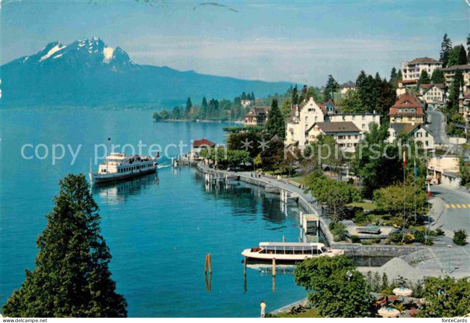 12787561 Weggis Vierwaldstaettersee Promenade Mit Pilatus Schiffsanleger Weggis - Altri & Non Classificati