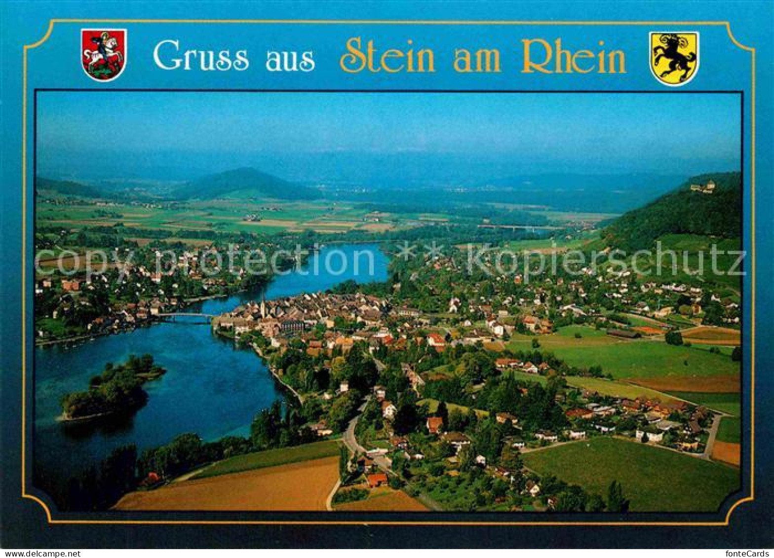 12787428 Stein Rhein Fliegeraufnahme Mit Insel Werd Und Burg Hohenklingen Stein  - Autres & Non Classés