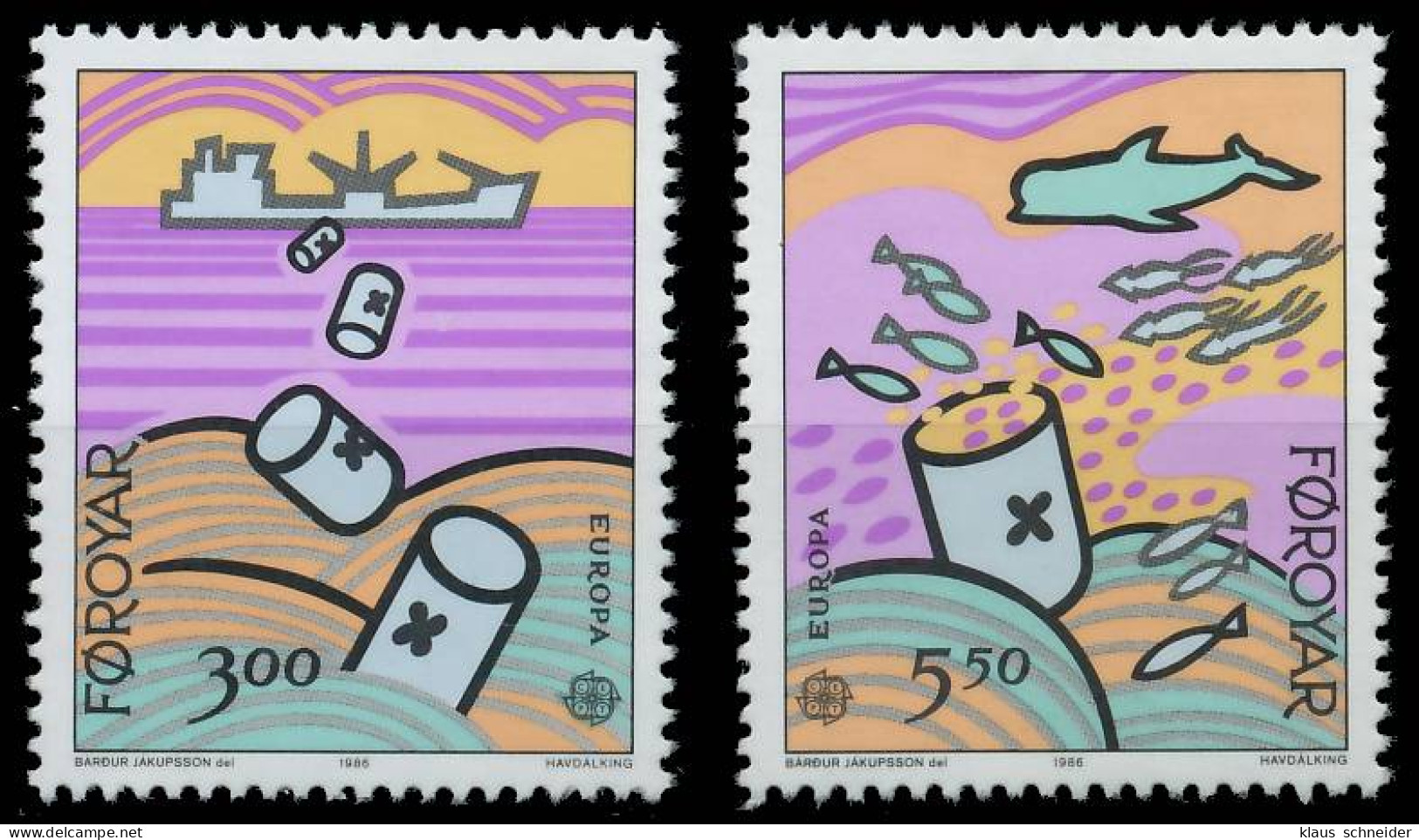 FÄRÖER 1986 Nr 134-135 Postfrisch S1F1242 - Färöer Inseln