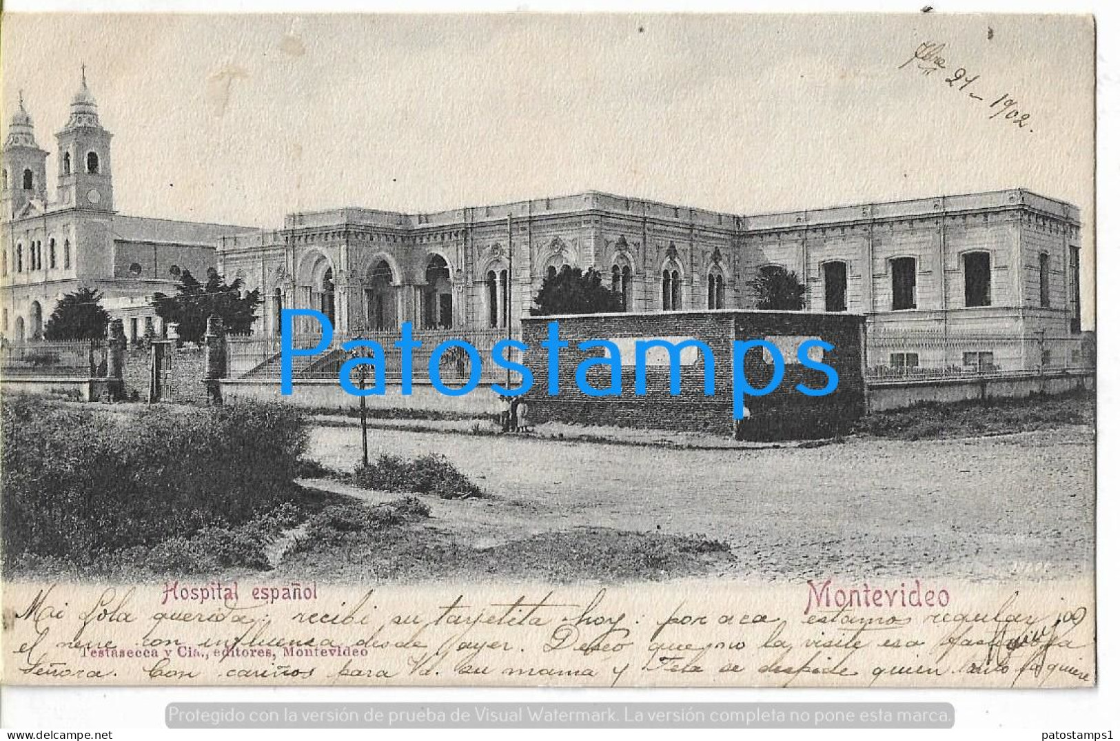 227810 URUGUAY MONTEVIDEO HOSPITAL ESPAÑOL POSTAL POSTCARD - Uruguay