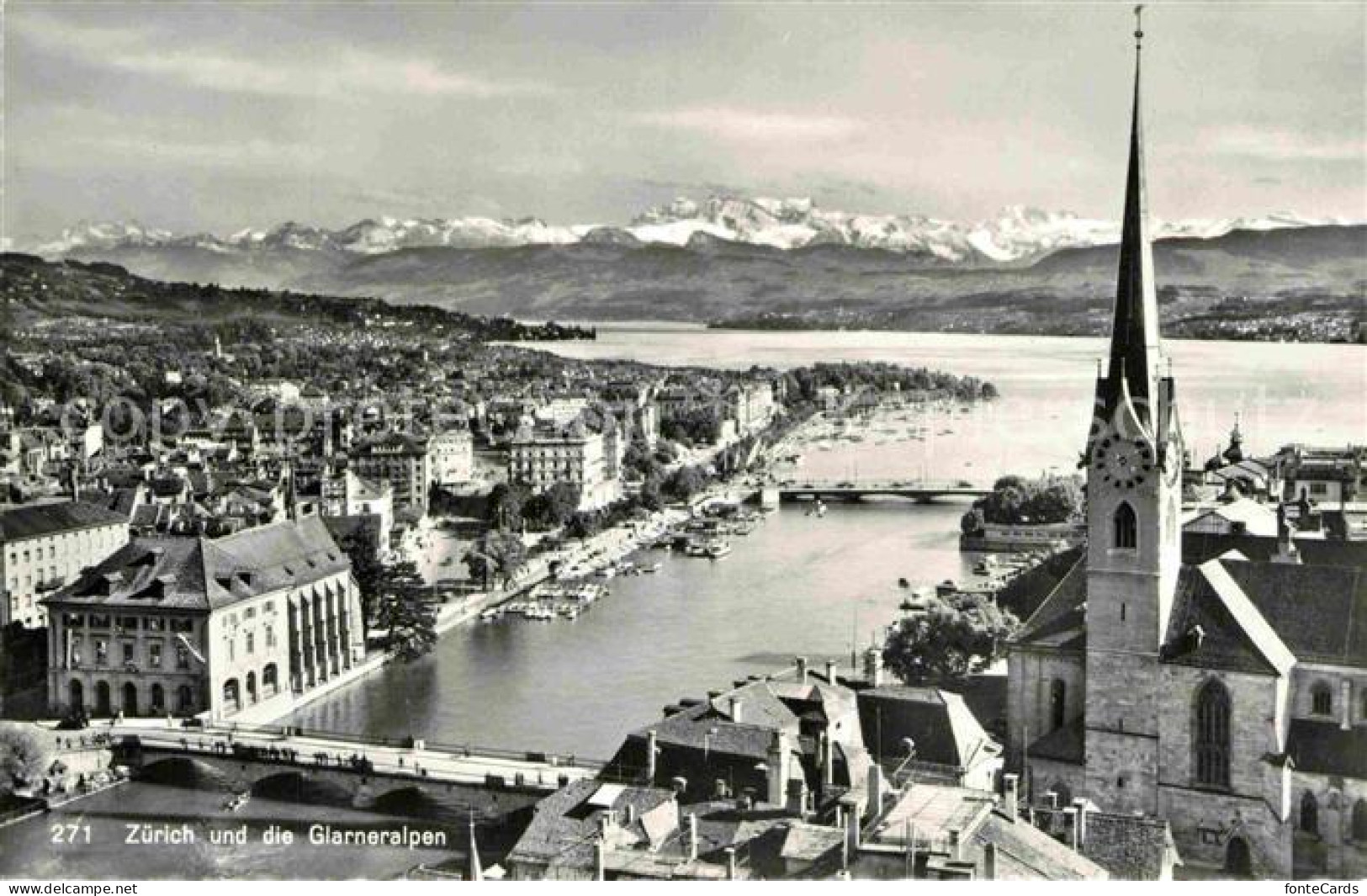 12786924 Zuerich ZH Limmat Bruecken Kirche Zuerichsee Glarner Alpen Zuerich - Other & Unclassified