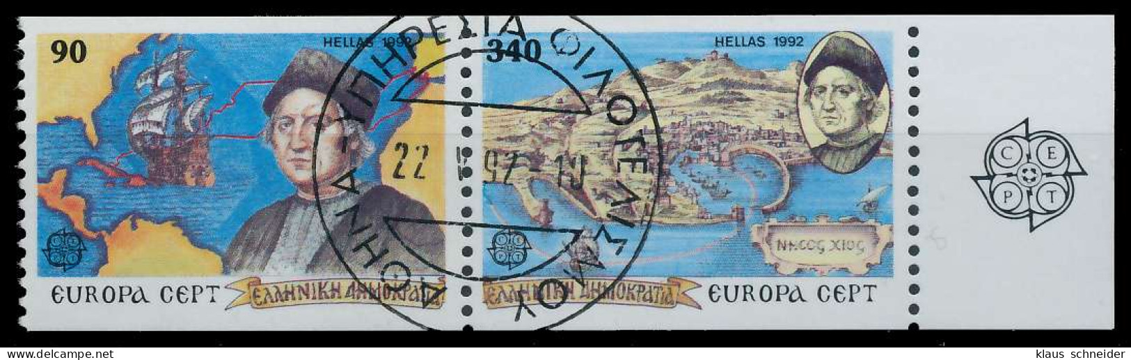 GRIECHENLAND 1992 Nr 1802C-1803C Zentrisch Gestempelt WAAGR X5D8F66 - Usados