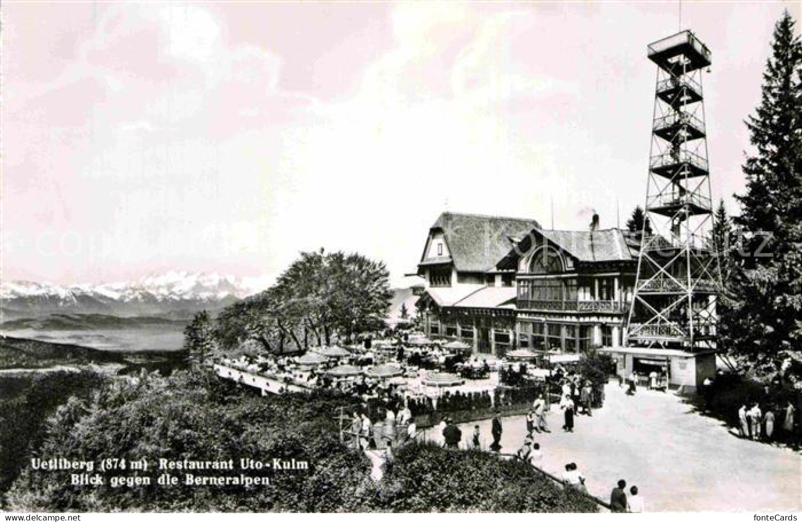 12786264 Uetliberg ZH Restaurant Uto Kulm Aussichtsturm Blick Gegen Berner Alpen - Autres & Non Classés