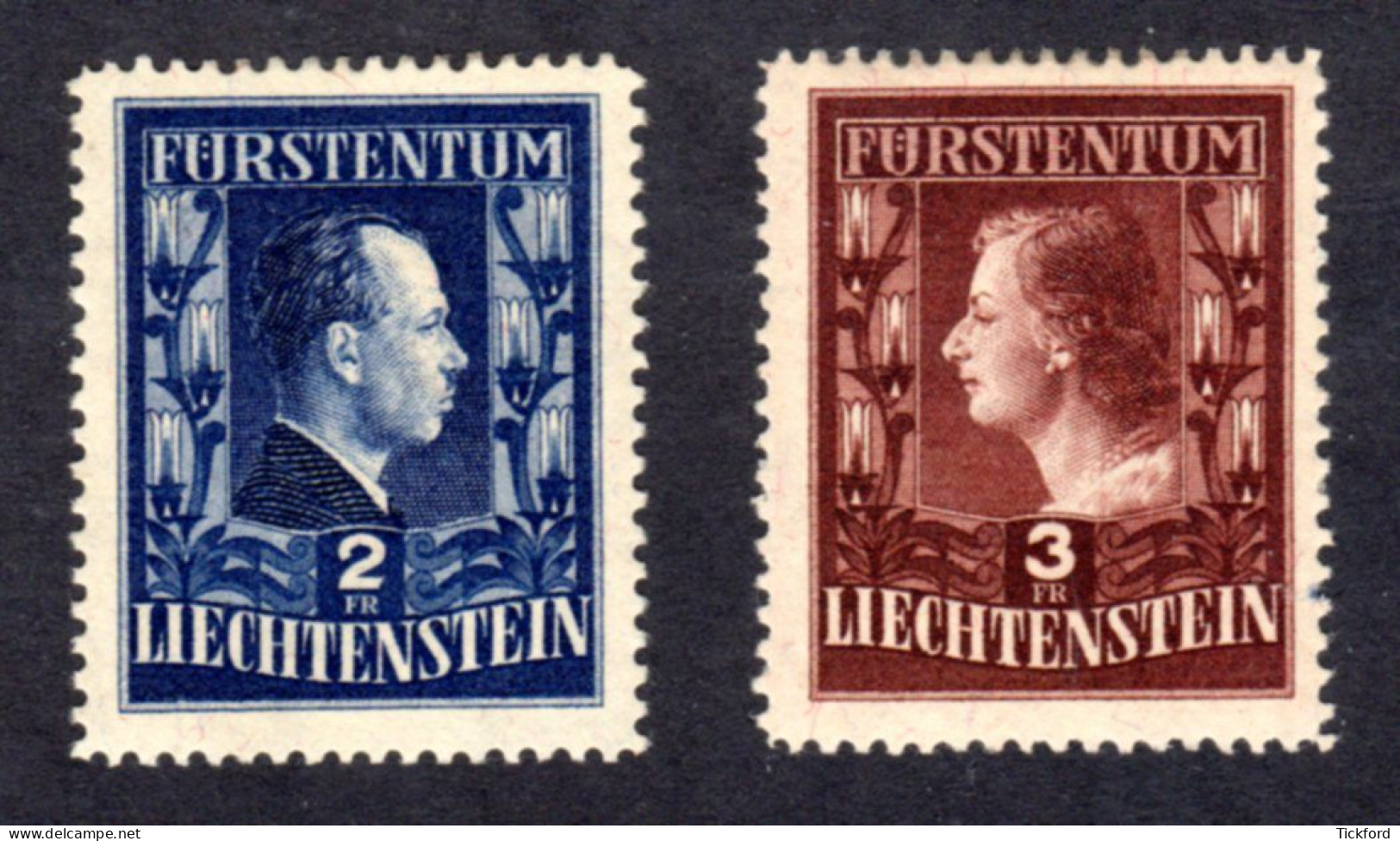 LIECHTENSTEIN 1951 - Yvert N° 266/267 - NEUFS ** LUXE / MNH - Couple Princier, TB - Neufs