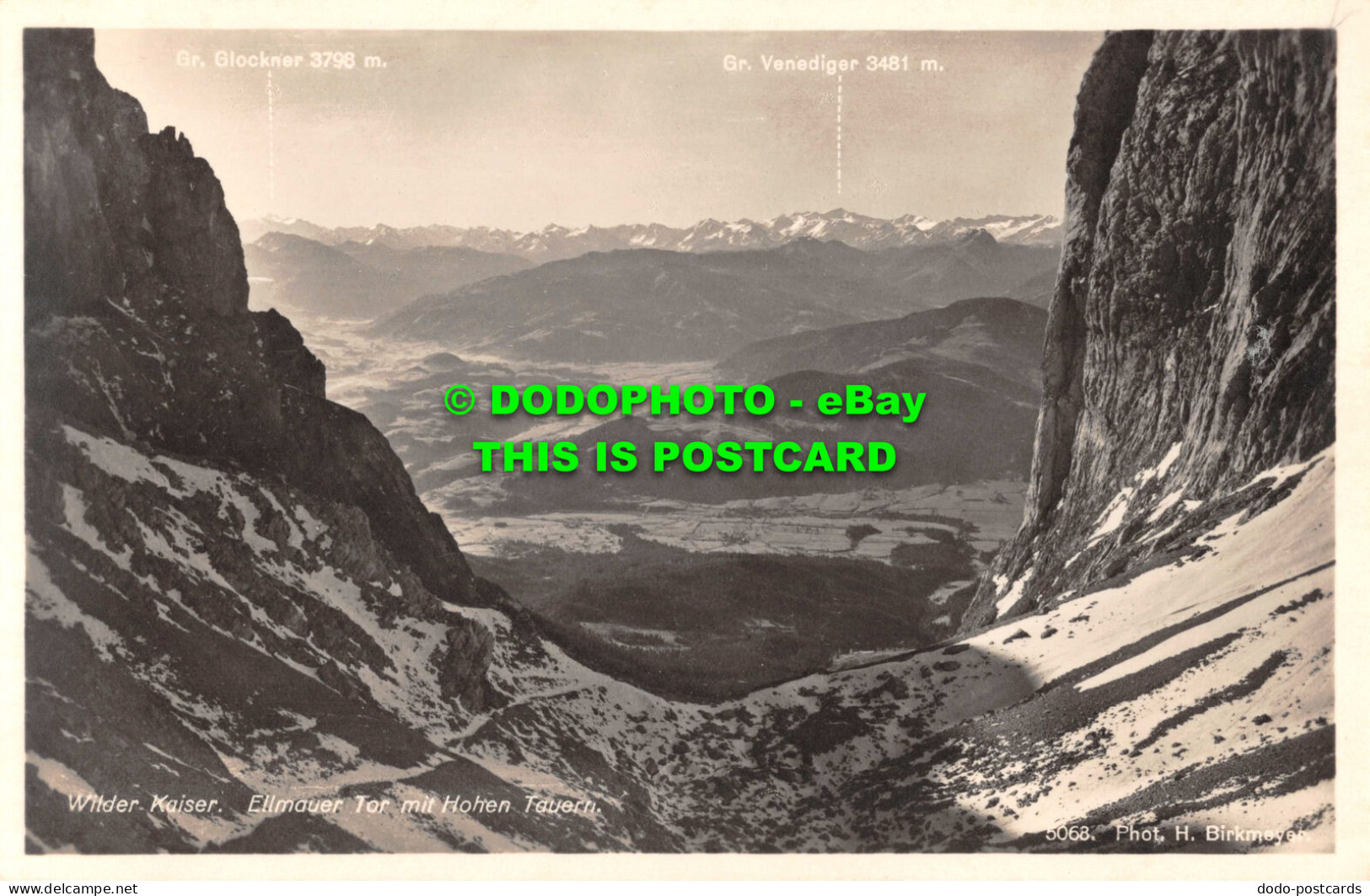 R532424 Wilder Kaiser. Ellmauer Tor Mit Hohen Tauern. H. Birkmeyer. RP - Wereld