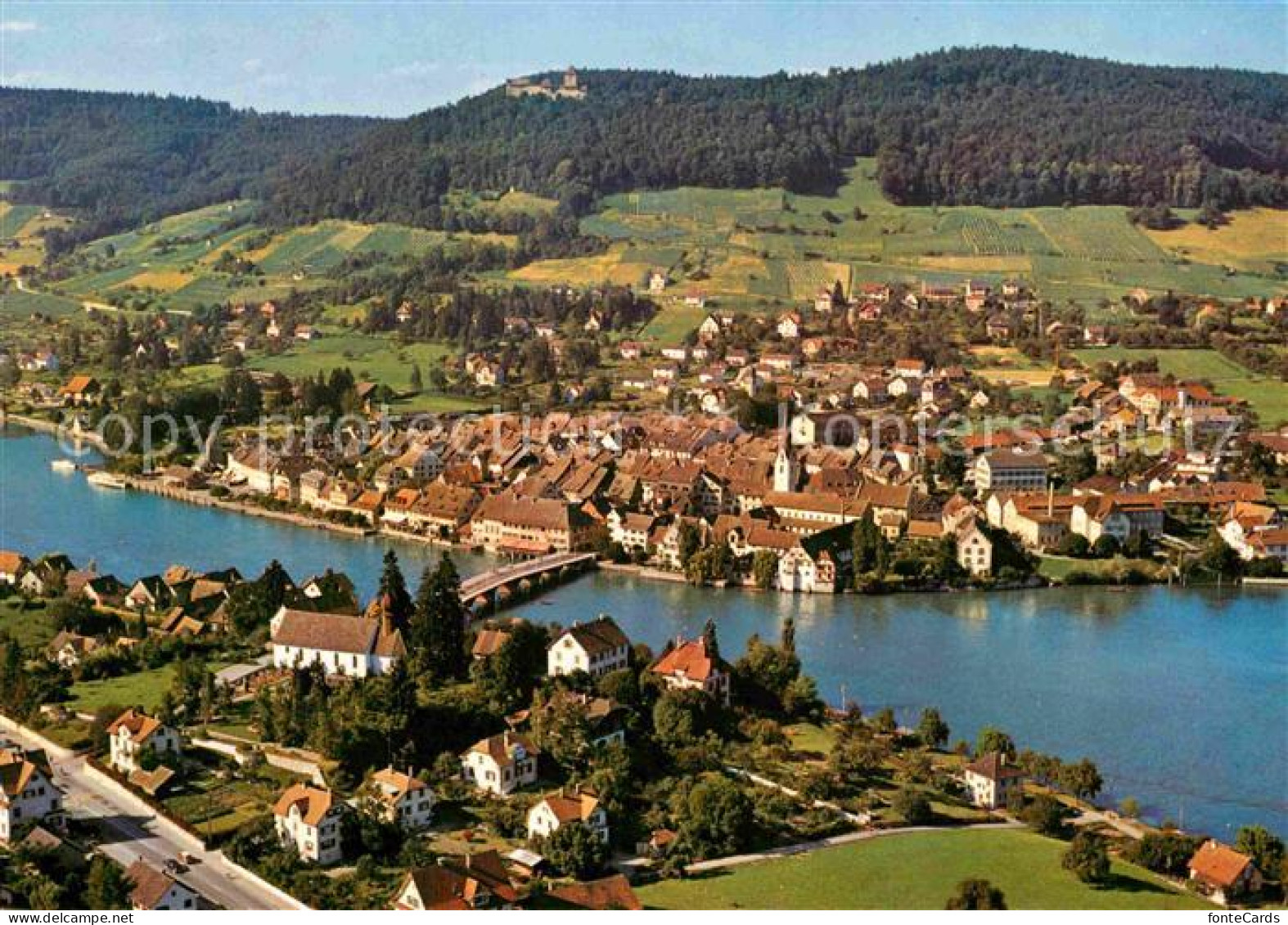 12785974 Stein Rhein Schloss Hohenklingen Fliegeraufnahme Stein Am Rhein - Sonstige & Ohne Zuordnung