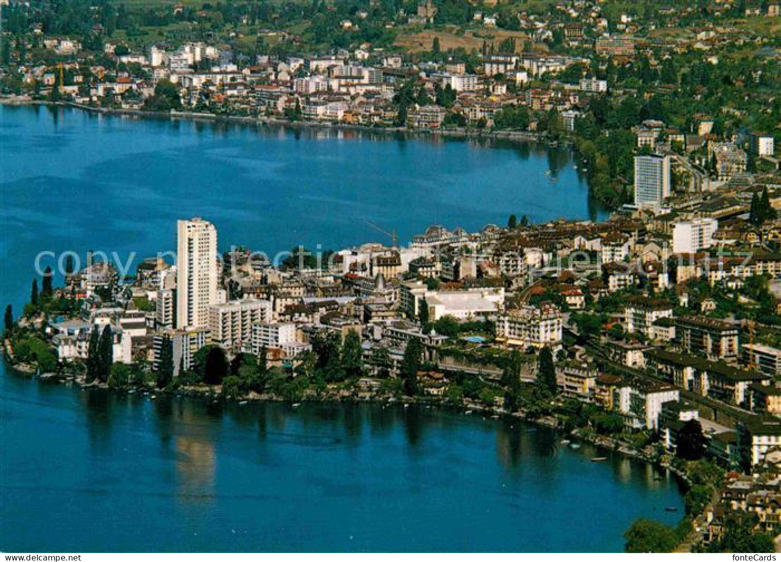 12785884 Montreux VD Vue Aerienne Avec Lac Leman Montreux - Autres & Non Classés